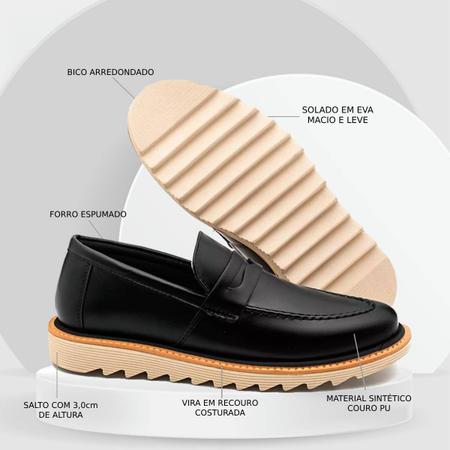 Imagem de Sapato Social Casual Oxford Derby Masculino Tratorado Mocassim Estilo Italiano Inglês