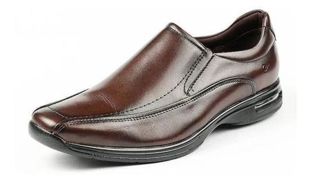 Sapato Social Classico Masculino Democrata Air Spot Tabaco Imagem de Sapato Social Classico Masculino Democrata Air Spot Tabaco