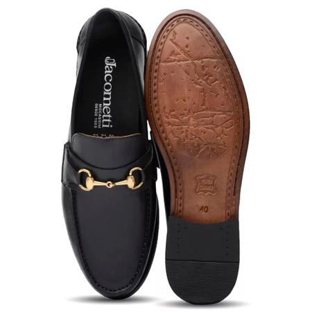Sapato Social Couro Jacometti Masculino Enfeite Metal Estilo Imagem de Sapato Social Couro Jacometti Masculino Enfeite Metal Estilo