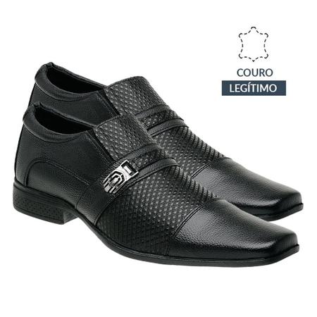 Sapato Social Couro Legítimo Gravado Bico Quadrado Resistente Elástico 2538 - WESTFLEX Imagem de Sapato Social Couro Legítimo Gravado Bico Quadrado Resistente Elástico 2538