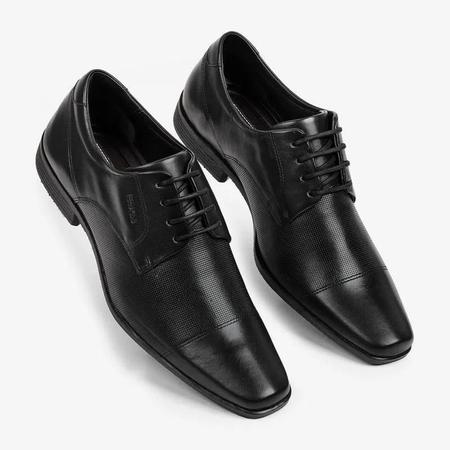 Sapato Social Ferracini Couro com Cadar o PRETO Sapato Social