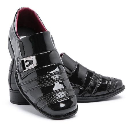 Sapato Social infantil Masculino Preto Verniz LOSCIA Sapato