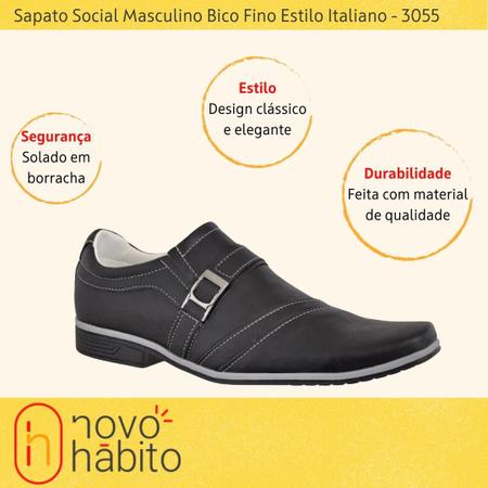 Sapato Masculino Social Estilo ItalianoNOVO HABITOSocial