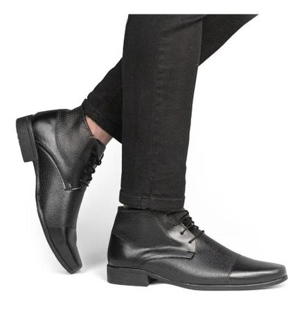 Sapato Social Masculino Bota Cano Alto Silva ampSilva 1081 Preto