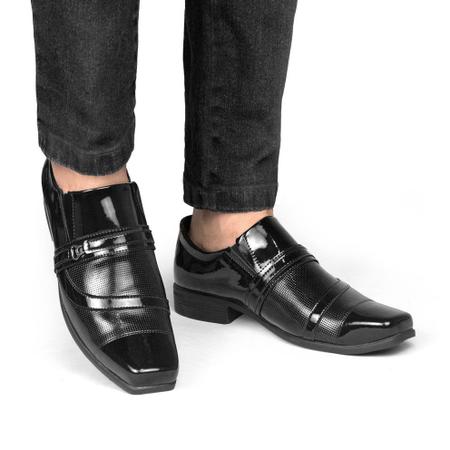 Sapato social masculino preto simples SLZ Sapato Social