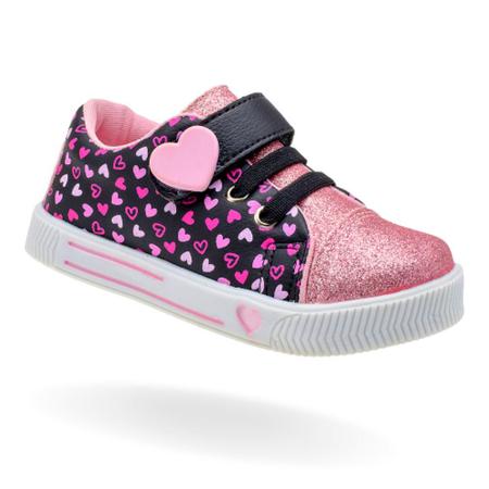 Sapato Tenis Infantil Feminino Com Glitter Escolar Original Com