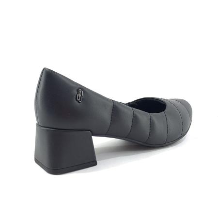 Sapato Usaflex AG 1617 Bico Redondo em Couro Salto Bloco Imagem de Sapato Usaflex AG 1617 Bico Redondo em Couro Salto Bloco
