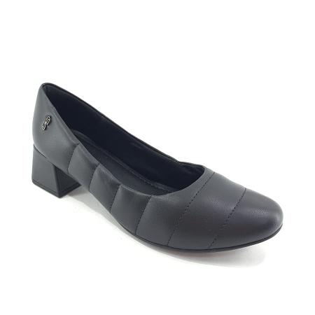 Sapato Usaflex AG 1617 Bico Redondo em Couro Salto Bloco Imagem de Sapato Usaflex AG 1617 Bico Redondo em Couro Salto Bloco