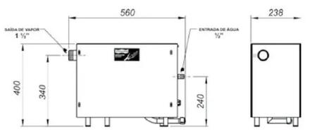 Imagem de Sauna vapor steam inox 6kw + comando digital a - sodramar