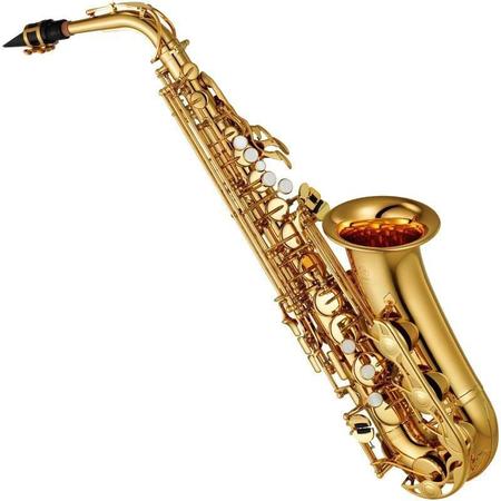 Saxofone Alto Yamaha Yas280 Id Eb Laqueado Dourado Com Case Imagem de Saxofone Alto Yamaha Yas280 Id Eb Laqueado Dourado Com Case