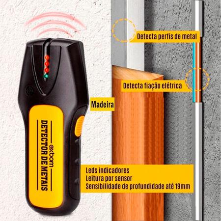 Imagem de  Scanner Detector Parede Tubo Cano Pvc Água Madeira Fio Metal Caneta Detectora de Voltagem e Corrente kit Completo