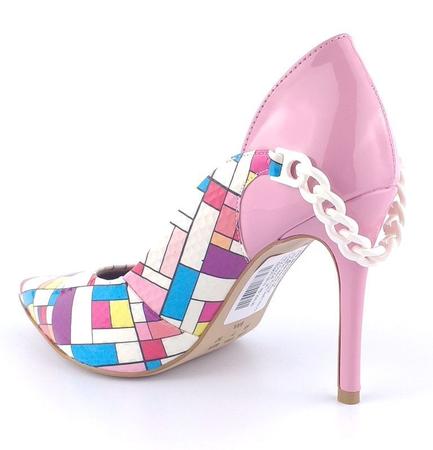 Scarpin colorido 160120 geom trico corrente Senhorella Scarpin