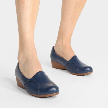 Scarpin Couro Modare Salto Baixo Anabela Joanete Scarpin