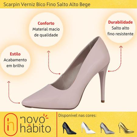Scarpin di scarp salto sales alto bico fino verniz feminino