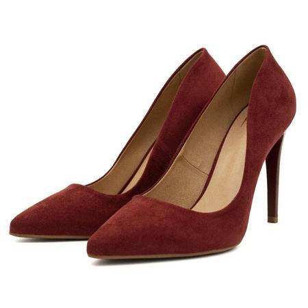 Scarpin Suede Vermelho Feminino Delicado Sapato Bico Fino Luco