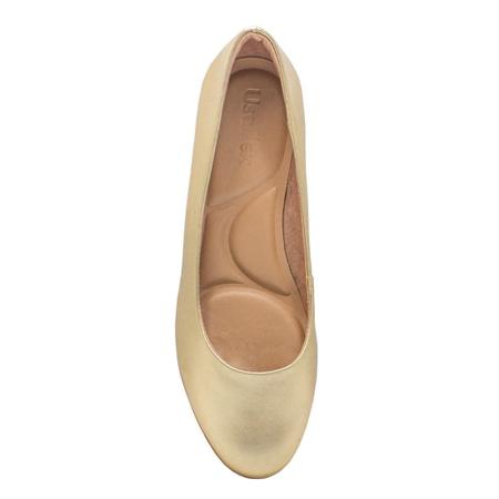 Imagem de Scarpin Usaflex Feminino Couro Salto Anabela Casual AA3811