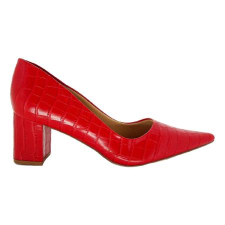 Scarpin hot sale vermelho croco