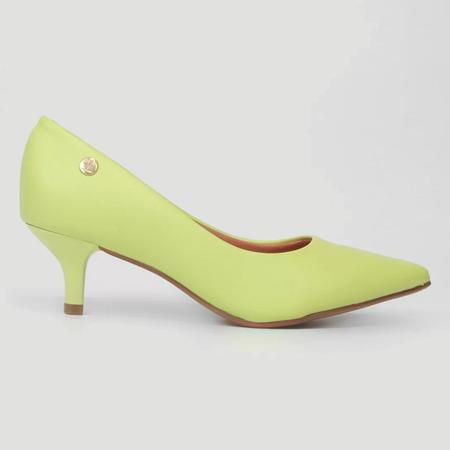 Scarpin Vizzano Salto Baixo Básico Bico Fino Feminino - Verde Imagem de Scarpin Vizzano Salto Baixo Básico Bico Fino Feminino - Verde
