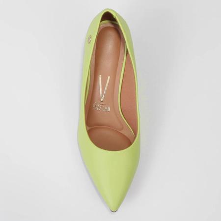 Imagem de Scarpin Vizzano Salto Baixo Básico Bico Fino Feminino - Verde