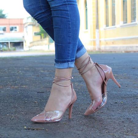 Scarpin zhaceci salto alto fino amarrar nunde Scarpin Feminino