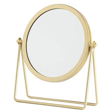 STAHAD Espelho De Mesa Espelho De Maquilhagem Cosmético Espelho De Maquilhagem Com Luzes Espelho Giratório 360° Espelho De Vestir Quarto De Banho Espelho Redondo Garota Viagem Vidro
