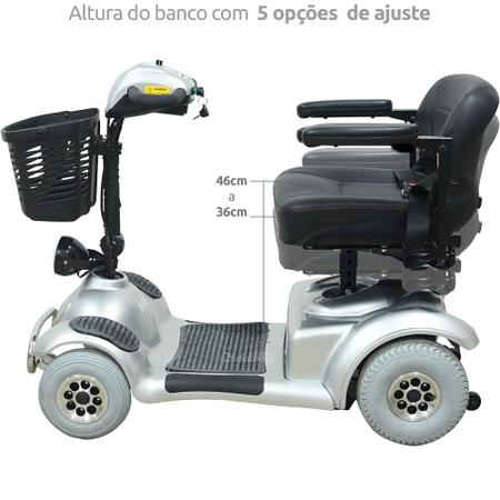 Imagem de Scooter Elétrica Cadeira de Rodas Motorizada Freedom Mirage RX com Ré cor Titânio