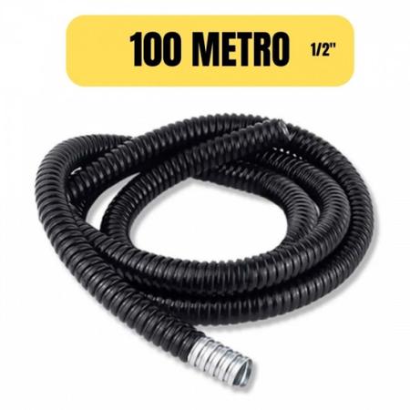 Imagem de Sealtubo metálico flexivel emborrachado 1/2 preto 100 metro