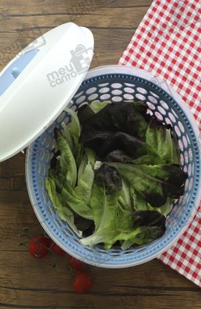 Imagem de Seca Saladas Elite Giratório Manual Utensílio Cozinha Folhas Legumes Frutas paramount500-Seca Saladas Azul