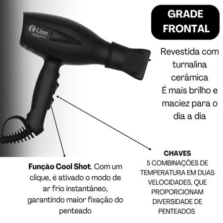 Secador De Cabelo Profissional Lion Aeropro 2150w 220v Preto Cor Preto  Voltagem 220v