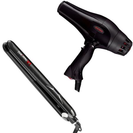 Imagem de Secador Cabelo Profissional Ergo Lite Zhorn 2000w 220v + Prancha Chapinha X1 Black 250º Zhorn 220v