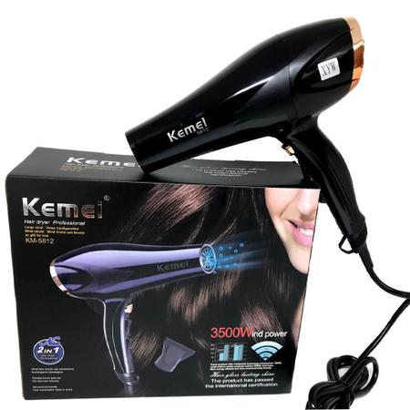 Secador De Cabelo 110v Kemei 5812 Profissional 2 Velocidades