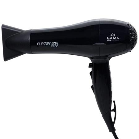 Imagem de Secador de Cabelo Ga.Ma Eleganza II Preto com 2 Velocidades 3 Temperaturas 2200W