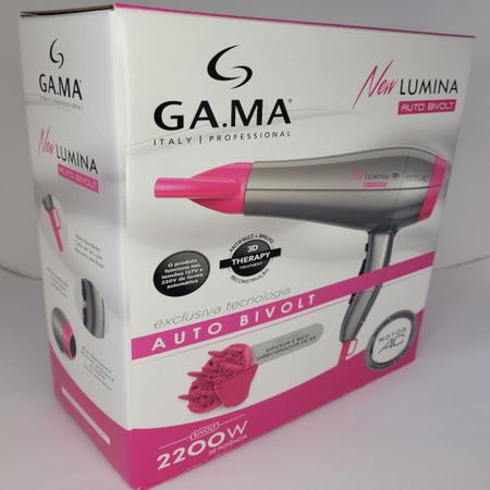 Imagem de Secador De Cabelo Gama Italy 2200w Ion Profissional Salão Ar Quente Frio Rosa Auto Bivolt Difusor Cachos Prancha Ceramica 430ºf Coconut