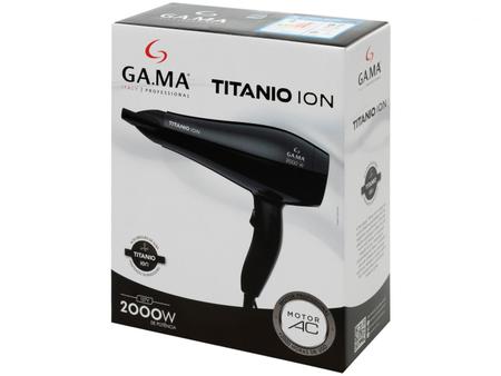 Secador De Cabelo Gama Italy Titanium Ion 2000w Preto - 127v