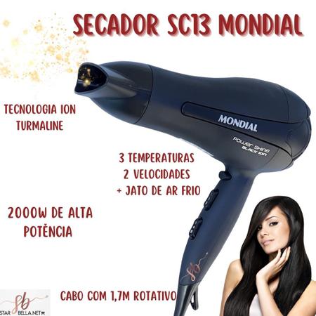 Secador De Cabelo Mondial Profissional Com Difusor De Cachos