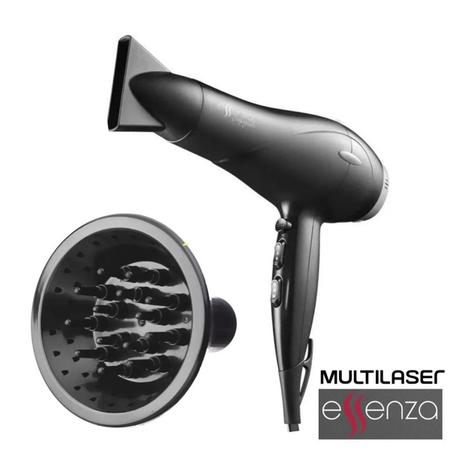 Imagem de Secador De Cabelo Multilaser Essenza Profissional Com Difusor Cachos - Preto