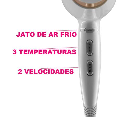 Secador De Cabelo Philco Shine 2000w Profissional Salão Motor Ac Tourmaline  Ions Difusor Cachos Relogio Led Touch no Shoptime