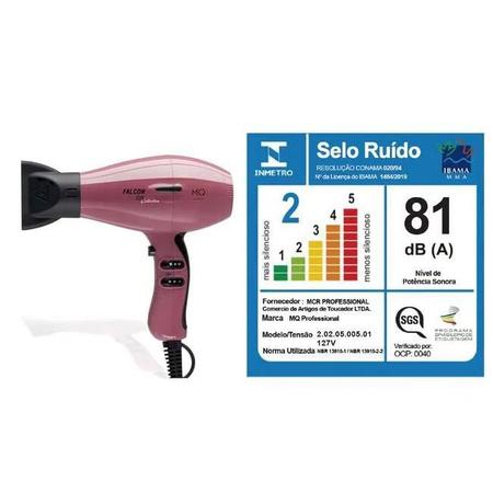 Imagem de Secador de Cabelo Profissional Falcon Ion Collection  127V 2100W - MQ Professional