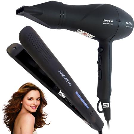 SECADOR DE CABELO PROFISSIONAL SALÃO 2200W E CHAPINHA 410ºF - Britânia -  Kit Aparelhos Elétricos para Cabelo - Magazine Luiza