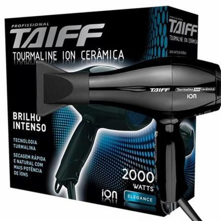 Secador de cabelo Taiff Elegance Tourmaline Íon preto 127V