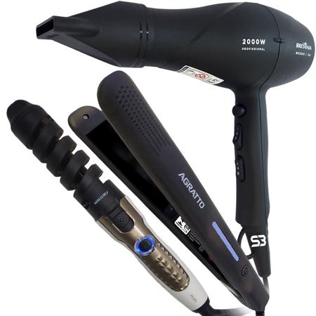 SECADOR DE CABELO PROFISSIONAL SALÃO 2200W E CHAPINHA 410ºF - Britânia -  Kit Aparelhos Elétricos para Cabelo - Magazine Luiza