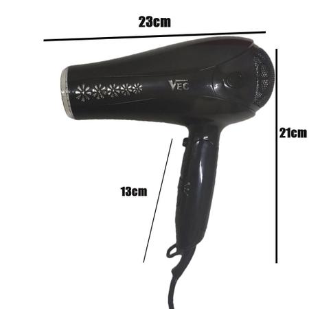 Secador de Cabelo Silencioso 2000W Bivolt Dois Jatos Difusor