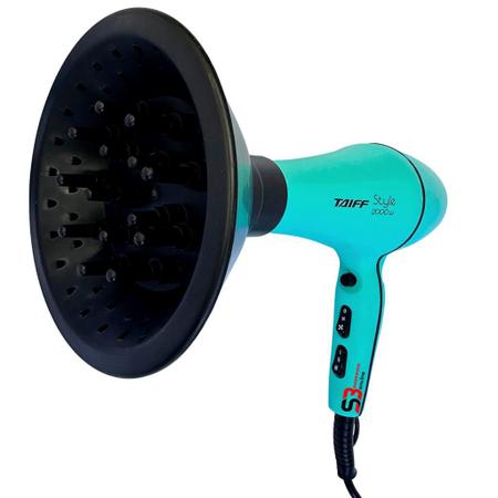 Imagem de Secador de cabelo taiff 2000w + difusor e chapinha kit pro