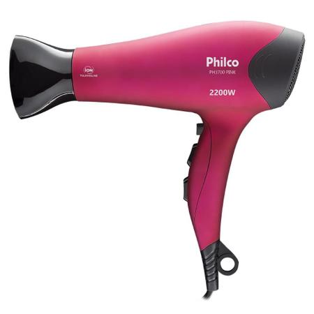 Imagem de Secador de Cabelos PH3700 Pink 2200W Philco Com Bocal Difusor Cabo 1,9M 220V