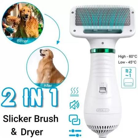 Imagem de Secador e pente Cão de estimação secador de cabelo 2-em-1 gato cão secador silencioso pente escova aliciamento 