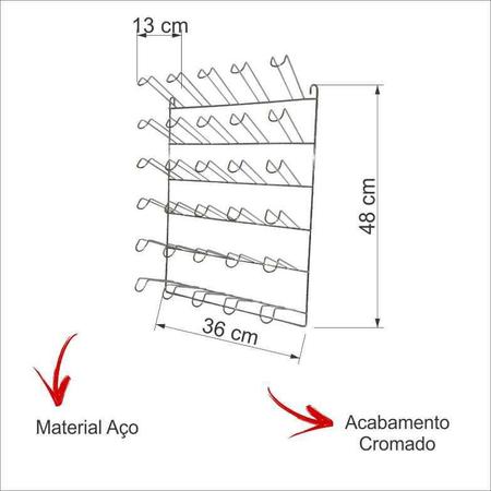 Imagem de Secador Escorredor Copos 30 Lugares Cromado
