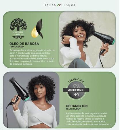 Secador De Cabelo Gama Italy Profissional Salão 2200w Tourmaline Ion e  Prancha Cerâmica Bella 210°c com o Melhor Preço é no Zoom