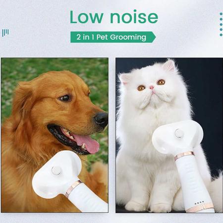 Imagem de Secador Pet Shop 2 Em 1 Cães Gatos Pelos Escova Banho