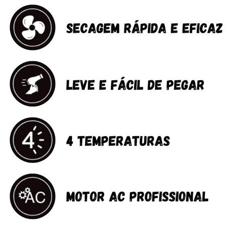 Imagem de Secador Taiff Easy 127v 1700W 4 Temperaturas Profissional