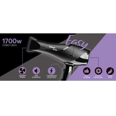 Imagem de Secador Taiff Easy 1700W 127v Profissional 4 Temperaturas